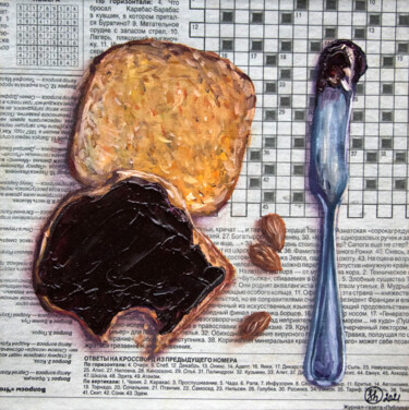 Pittura intitolato "Chocolate Painting…" da Oksana Shevchenko, Opera d'arte originale, Olio