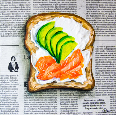 Painting titled "Toast Painting Food…" by Oksana Shevchenko, Original Artwork, Oil Mounted on Wood Panel