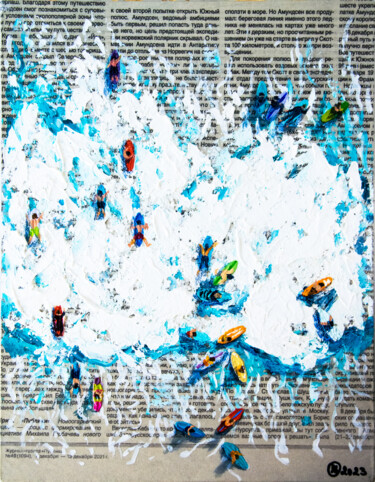 Malerei mit dem Titel "Surf Painting Miami…" von Oksana Shevchenko, Original-Kunstwerk, Öl