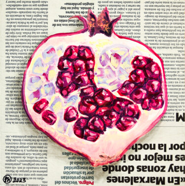 Malerei mit dem Titel "Pomegranate Paintin…" von Oksana Shevchenko, Original-Kunstwerk, Öl