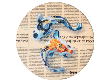 Pintura intitulada "Miniature Newspaper…" por Oksana Shevchenko, Obras de arte originais, Óleo
