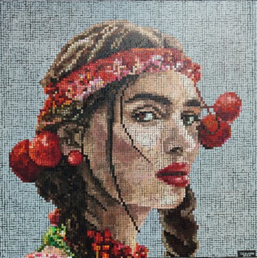 Картина под названием "Girl" - Oksana Sklym, Подлинное произведение искусства, Масло Установлен на Деревянная рама для носил…