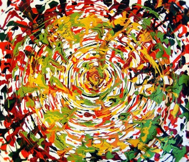 Painting titled "Circles 5" by Oksana Sobol (Ksani), Original Artwork, Acrylic