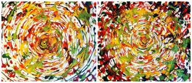 Peinture intitulée "Circles 5/6 (diptyc…" par Oksana Sobol (Ksani), Œuvre d'art originale, Acrylique Monté sur Châssis en bo…