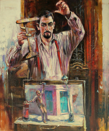 Pittura intitolato "Life Game" da Oksana Soroka, Opera d'arte originale, Olio