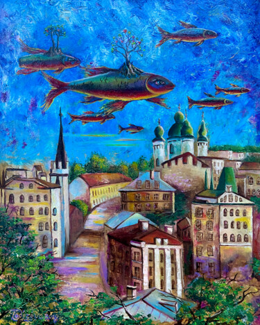 Painting titled "Parallel Worlds" by Oksana Todorova, Original Artwork, Lacquer