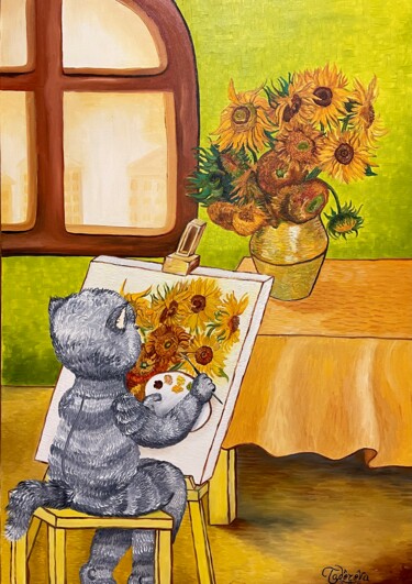 Pintura intitulada "Sunflowers of the W…" por Oksana Todorova, Obras de arte originais, Óleo