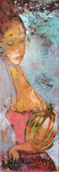 Картина под названием "Evening in Italy" - Oksana Veber, Подлинное произведение искусства, Масло