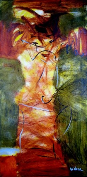 Painting titled "In mask" by Oksana Veber, Original Artwork, Oil