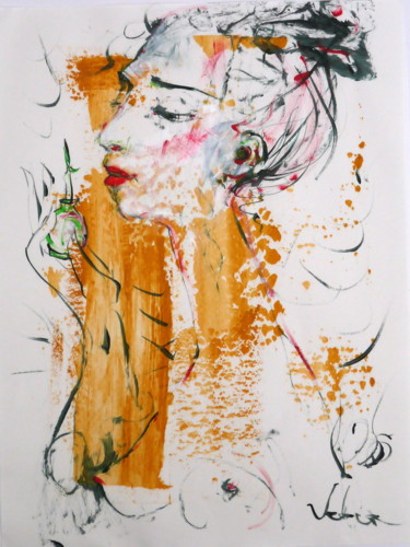 Pittura intitolato "Face vision" da Oksana Veber, Opera d'arte originale, Acrilico