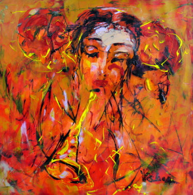 Pintura titulada "Beauty" por Oksana Veber, Obra de arte original, Acrílico Montado en Bastidor de camilla de madera