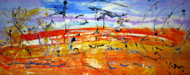 Картина под названием "Magic Landscape" - Oksana Veber, Подлинное произведение искусства, Акрил Установлен на Деревянная рам…
