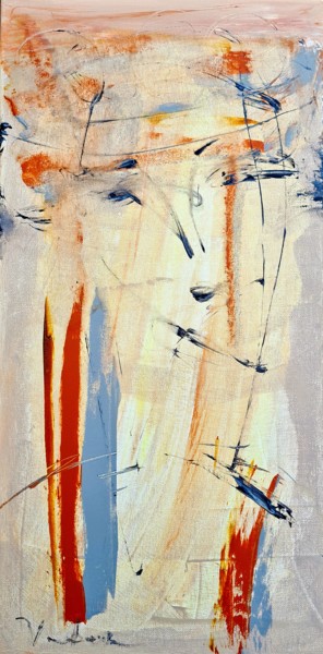 Картина под названием "Dreamy thought" - Oksana Veber, Подлинное произведение искусства, Акрил Установлен на Деревянная рама…
