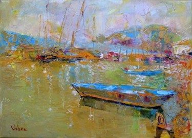 Painting titled "Boats" by Oksana Veber, Original Artwork