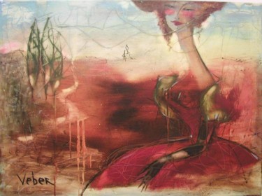 Peinture intitulée "The road" par Oksana Veber, Œuvre d'art originale, Huile