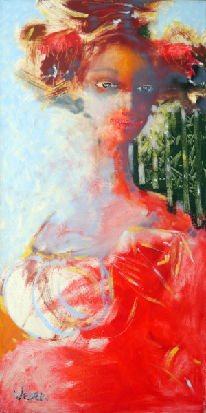 Картина под названием "Morning rituals" - Oksana Veber, Подлинное произведение искусства, Масло Установлен на Деревянная рам…