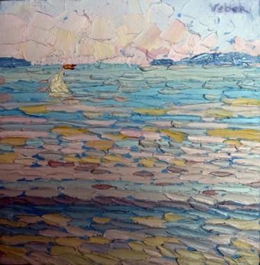 Painting titled "Morning Sea" by Oksana Veber, Original Artwork
