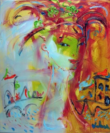 Malerei mit dem Titel "Fantasy" von Oksana Veber, Original-Kunstwerk, Öl