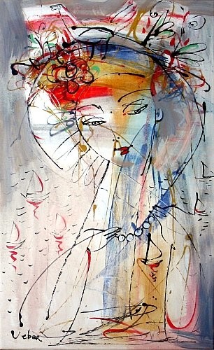 Peinture intitulée "Portrait" par Oksana Veber, Œuvre d'art originale, Huile