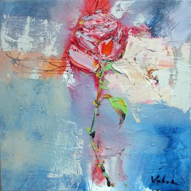 Malerei mit dem Titel "Rose" von Oksana Veber, Original-Kunstwerk, Öl