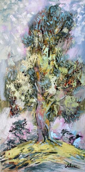 Painting titled "Olive trees" by Oksana Veber, Original Artwork, Oil