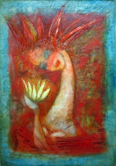 Картина под названием "Your talisman" - Oksana Veber, Подлинное произведение искусства, Масло