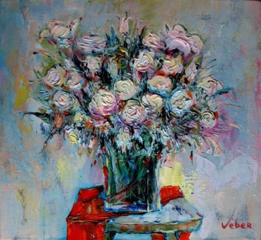 Painting titled "Flowers" by Oksana Veber, Original Artwork