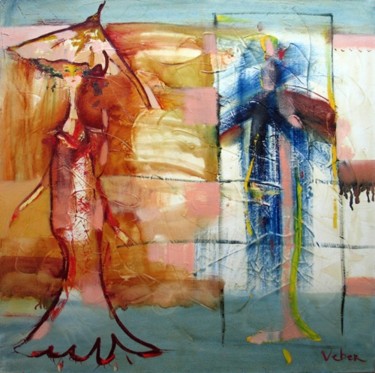 Картина под названием "Mirror" - Oksana Veber, Подлинное произведение искусства, Масло Установлен на Деревянная рама для нос…