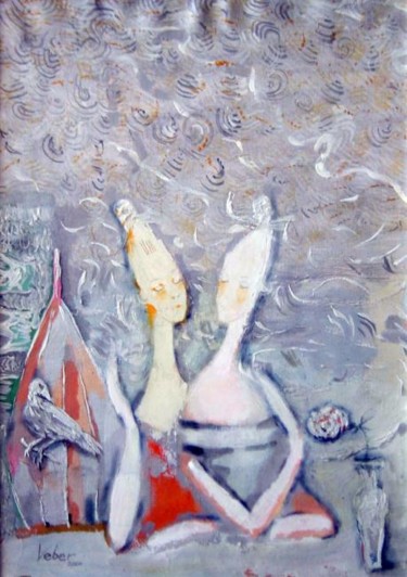 Painting titled "Dialog" by Oksana Veber, Original Artwork, Oil