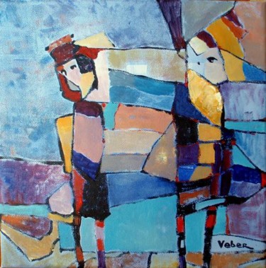 Painting titled "Couple" by Oksana Veber, Original Artwork, Oil