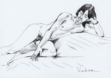 Dessin intitulée "Drawing, live model" par Oksana Veber, Œuvre d'art originale, Autre