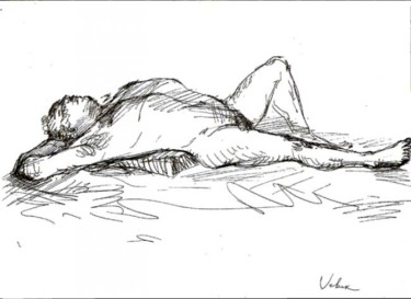 Disegno intitolato "Live model drawing" da Oksana Veber, Opera d'arte originale, Altro
