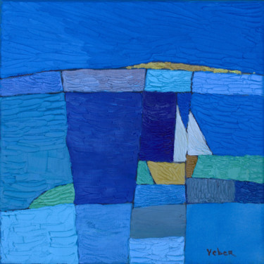 Картина под названием "Sailing boat" - Oksana Veber, Подлинное произведение искусства, Масло Установлен на Деревянная рама д…
