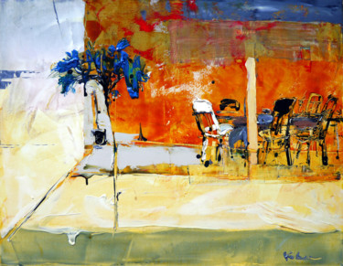 Peinture intitulée "Meeting place" par Oksana Veber, Œuvre d'art originale, Huile Monté sur Châssis en bois