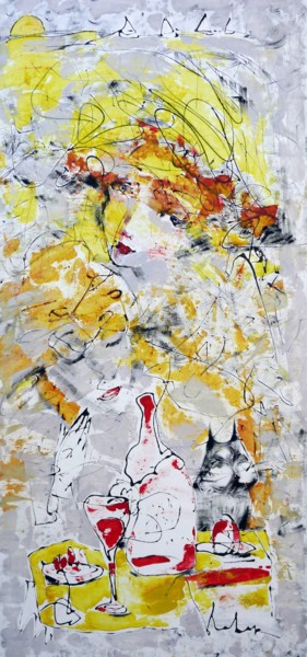 Картина под названием "Sun rays" - Oksana Veber, Подлинное произведение искусства, Масло Установлен на Деревянная рама для н…