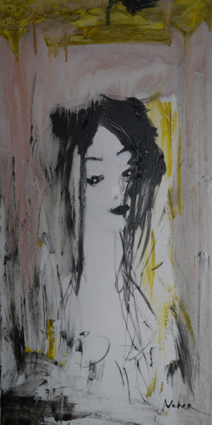 Peinture intitulée "Girl" par Oksana Veber, Œuvre d'art originale, Huile Monté sur Châssis en bois