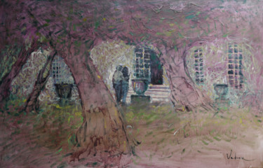 Painting titled "Friend’s house" by Oksana Veber, Original Artwork, Oil