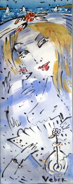 Malerei mit dem Titel "Carolina, 50-20 cm,…" von Oksana Veber, Original-Kunstwerk, Öl