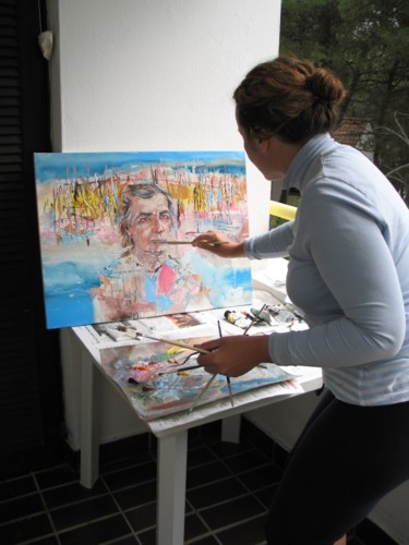 Картина под названием "Portrait, painting…" - Oksana Veber, Подлинное произведение искусства, Масло