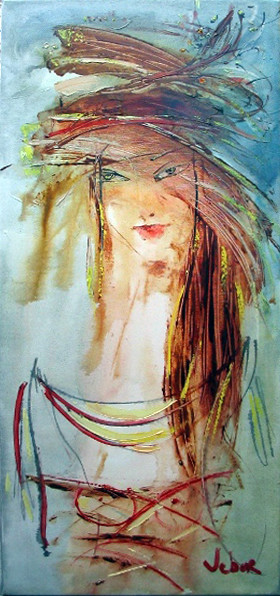 Malerei mit dem Titel "Portrait" von Oksana Veber, Original-Kunstwerk, Öl