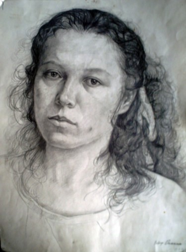 Pittura intitolato "Self portrait 1988." da Oksana Veber, Opera d'arte originale, Olio