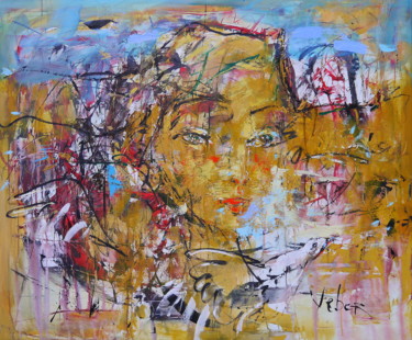 Painting titled "The Things" by Oksana Veber, Original Artwork, Oil Mounted on Wood Stretcher frame