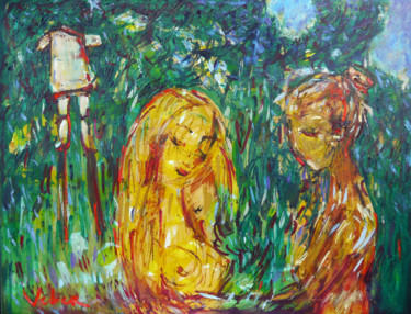 Картина под названием "Little waltz" - Oksana Veber, Подлинное произведение искусства, Масло Установлен на Деревянная рама д…