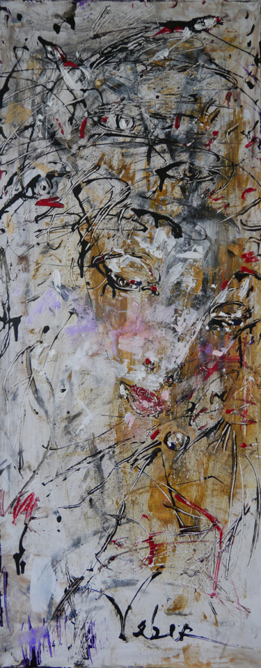 Картина под названием "Vision" - Oksana Veber, Подлинное произведение искусства, Акрил Установлен на Деревянная рама для нос…