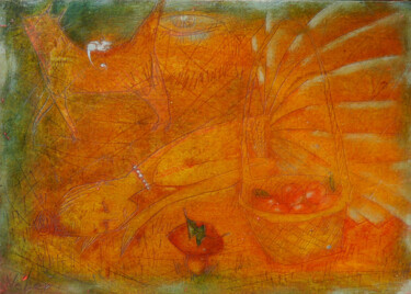 Pittura intitolato "Dreaming in the for…" da Oksana Veber, Opera d'arte originale, Olio Montato su Cartone