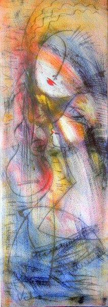 Pintura titulada "Musical encounters" por Oksana Veber, Obra de arte original, Oleo Montado en Cartulina