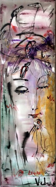 Painting titled "Found" by Oksana Veber, Original Artwork, Acrylic Mounted on Wood Stretcher frame