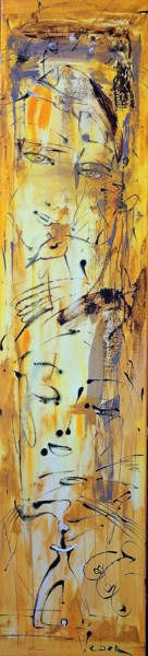 Картина под названием "Dreams in music" - Oksana Veber, Подлинное произведение искусства, Акрил Установлен на Деревянная рам…