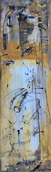 Картина под названием "Flying Rain" - Oksana Veber, Подлинное произведение искусства, Акрил Установлен на Деревянная рама дл…
