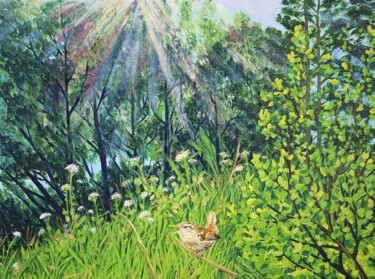 Peinture intitulée ""Летом возле реки Д…" par Oksana Verstiuk, Œuvre d'art originale, Huile